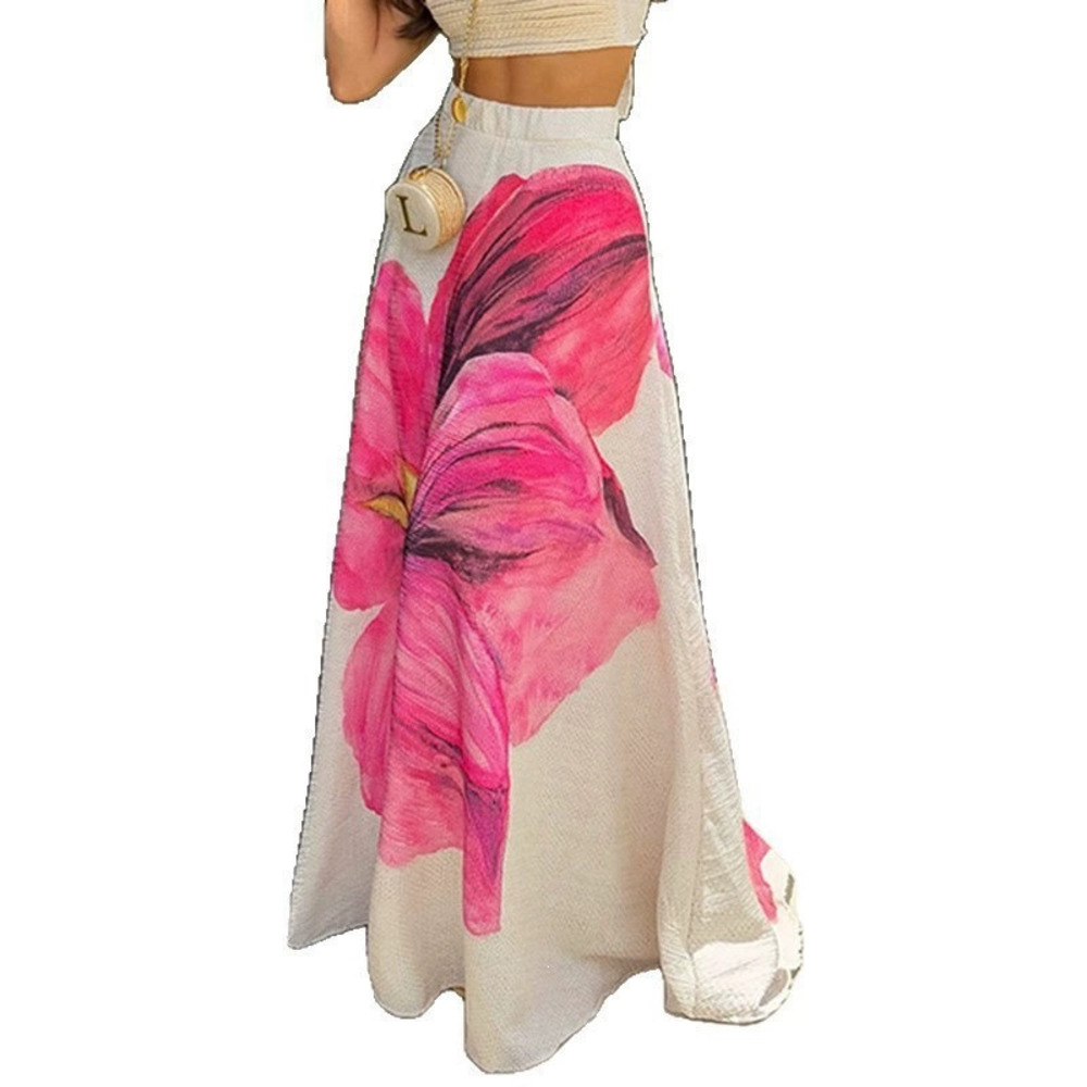 ZARA Summer Beach Vacation Style Floral Print Low Waist A Line Skirt